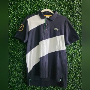 Lacoste Men's Navy / White Polo Shirt Size 4